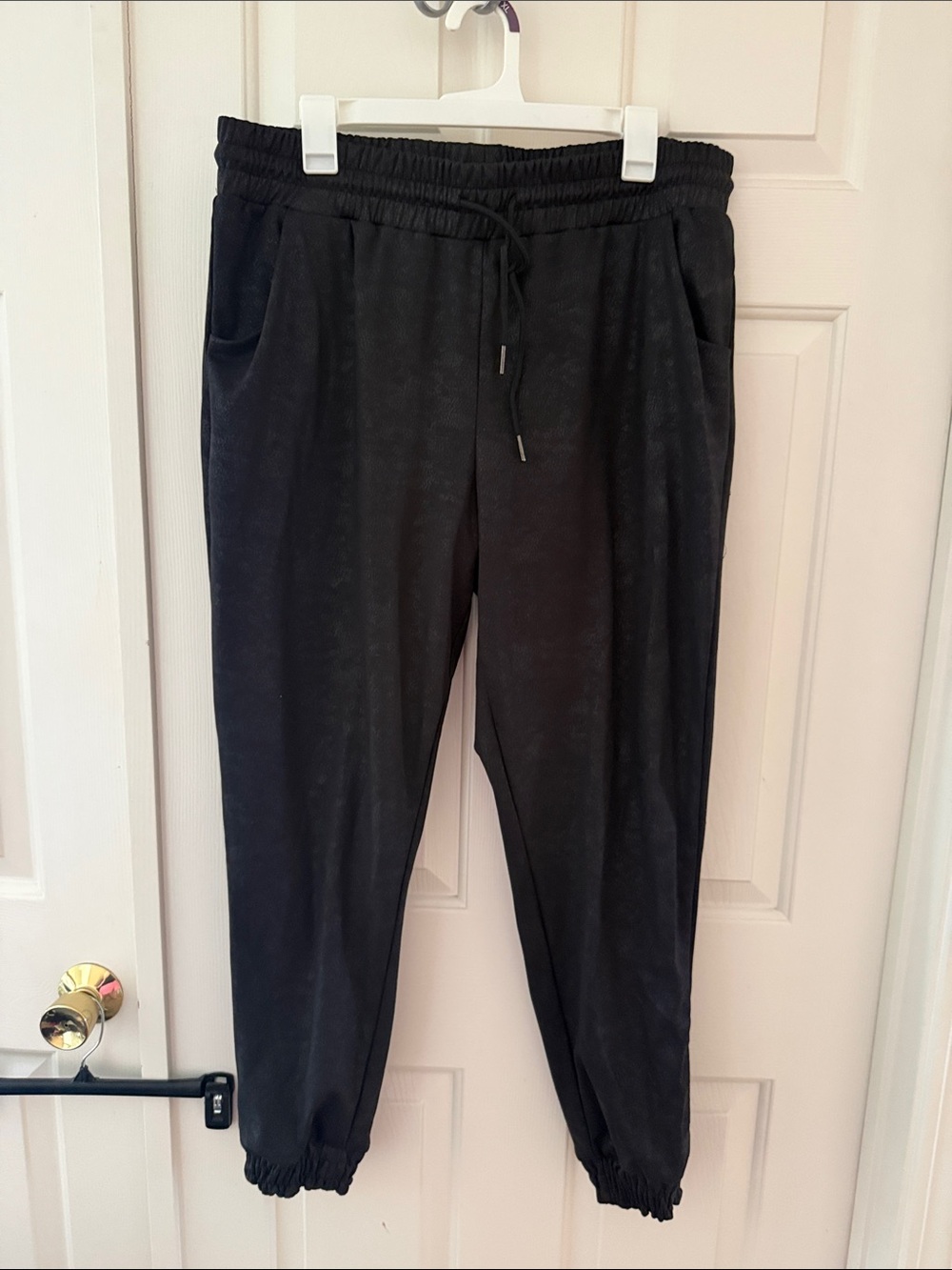 Black Jogger Pants - Elastic Waist & Cuffed Ankles